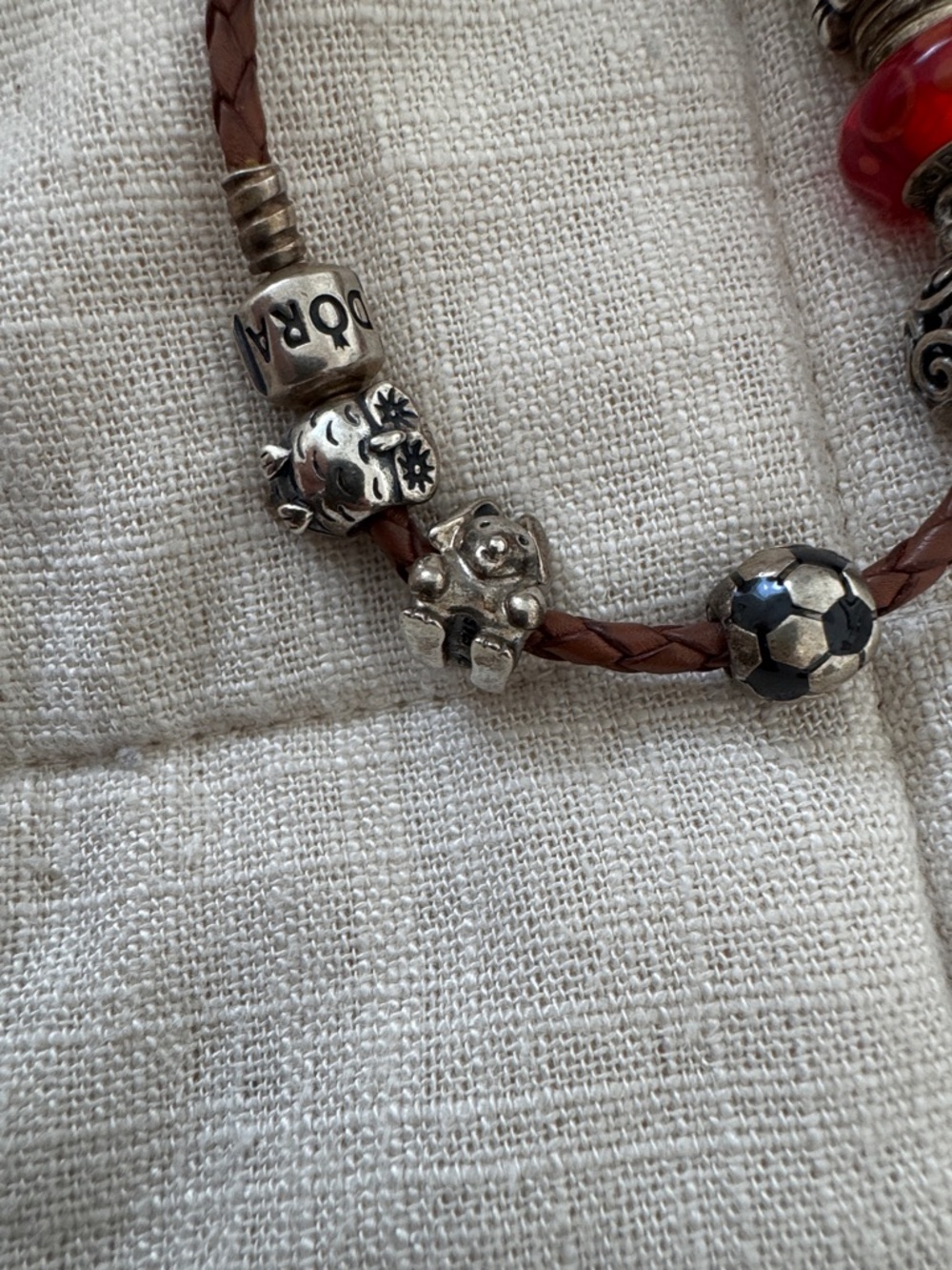 PANDORA Silver Charms- soccer ball bunny and owl